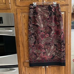 Retro Paisley Briggs NY Pencil Skirt